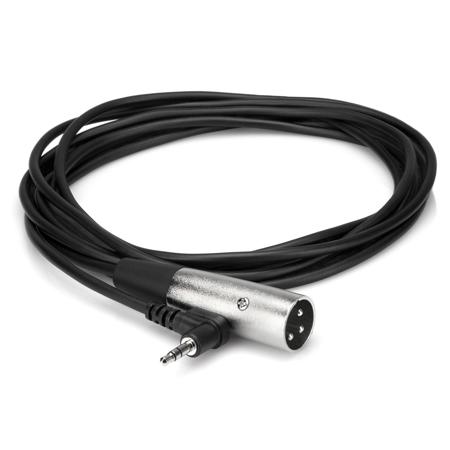 Hosa Technology 5' Right Angle Stereo 3.5mm, 1/8", Mini Male to 3 Pin XLR male, XVM-105M