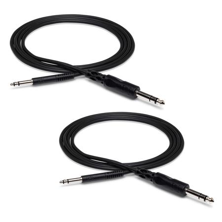 Hosa 2x 1/4" Stereo TRS Male Phone to TT Male Bantam Cable, 5'