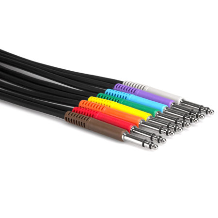 Hosa Technology Hosa Patchbay TT Male to TT Male Bantam Cable, 1' (Set of 8)