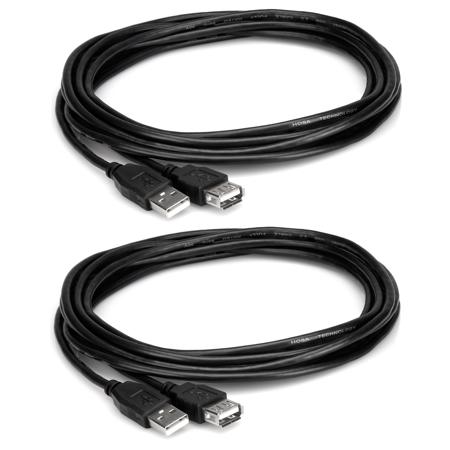 Hosa Technology 10' USB 2.0 "A" Male to "A" Female Extension Cable - 2-Pack
