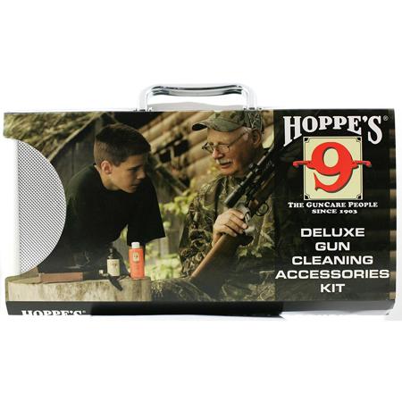 Hoppe's UAC102 Deluxe Gun Cleaning Accessory Kit in Aluminum Case for .22 - 12ga