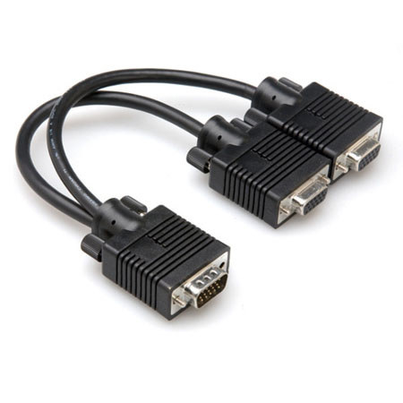 Hosa 6in Premium VGA Y Cable, Male to Male, 15 Pin VGA