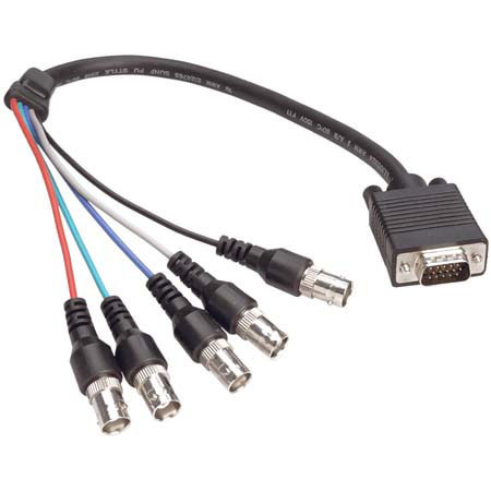 Hosa Technology Hosa 3Ft Breakout Cable, 15 Pin VGA Male - 5 BNC Female