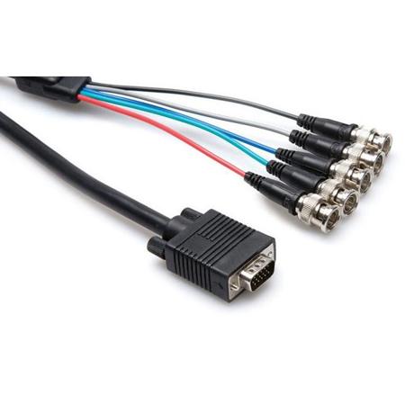 Hosa Technology Hosa 7Ft 15 Pin VGA Male - 5 BNC Male Breakout Cable