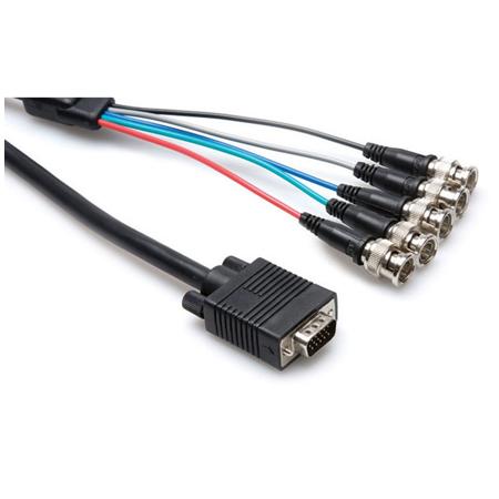 Hosa Technology Hosa 15Ft Ferrite Breakout Cable 15 Pin VGA - 5BNC Male