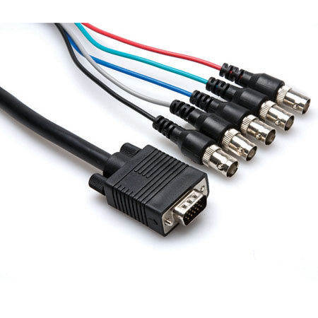 Hosa Technology Hosa 6' VGA Breakout Cable, DE15 to BNCF