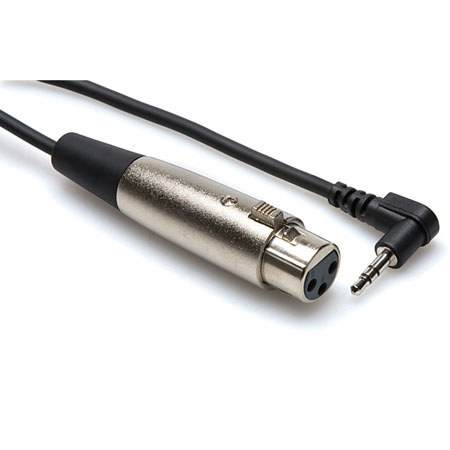 Hosa Stereo Mini Angled Male to 3-Pin XLR Female Cable, 15'