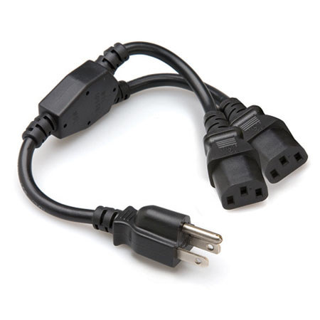 Hosa Technology 1.5' Dual IEC C13 to NEMA 5-15P Power Y Cable