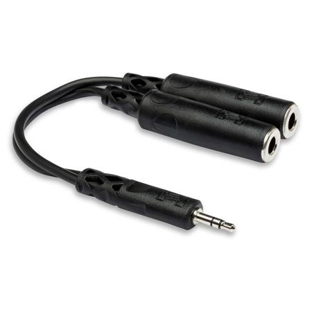 Hosa Technology Hosa 6in Stereo 3.5mm Male-2 Stereo 1/4in Female YCable