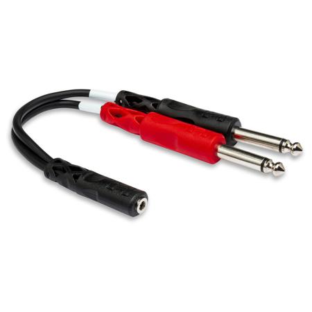 Hosa Technology 6" Stereo 3.5mm Female to Two 1/4" Male Y-Cable