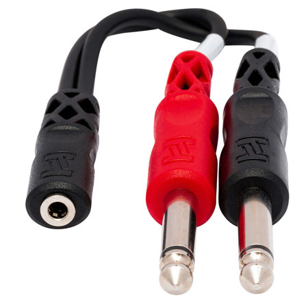 Hosa Technology Hosa 6in Stereo 3.5mm Female to Two 1/4in Male Y-Cable