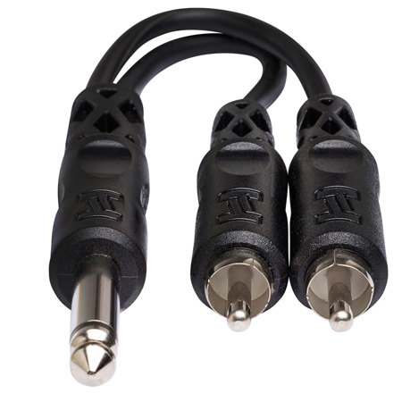 Hosa Technology Hosa 6in Mono 1/4in Male to Two RCA Male Y-Cable