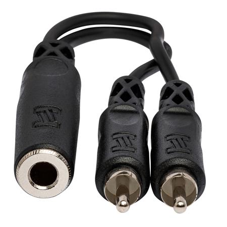 Hosa Technology Hosa 6in Mono 1/4in Female to Two RCA Male Y-Cable
