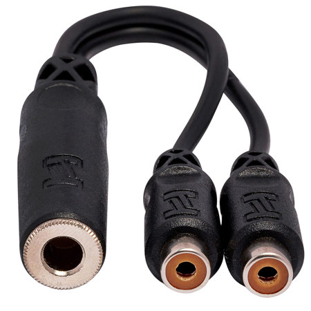 Hosa Technology Hosa 6in Mono 1/4in Female to Two RCA Female Y-Cable