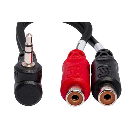 Hosa Technology Hosa 6in Right Angle 3.5mm Male - 2 RCA Female Y-Cable