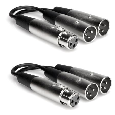 Hosa Technology Hosa 2x 6in 3-Pin XLR Female to 2-XLR Male Y-Cable
