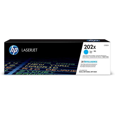 HP 202X High Yield Cyan Original LaserJet Toner Cartridge for M281fdw & M254dw