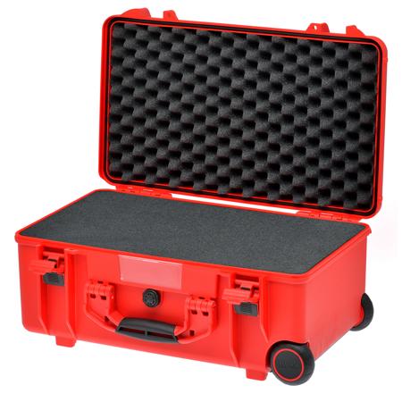 HPRC 2550WCUB Wheeled Resin Hard Case with Cubed Foam, Gray with Blue Handle