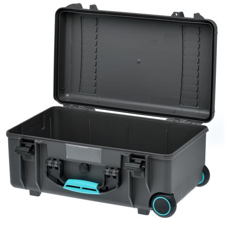 HPRC 2550WE Wheeled Resin Hard Case without Foam, Gray with Blue Handle