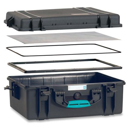HRPC 2600CUB Resin Hard Case with Cubed Foam, Black with Blue Handle