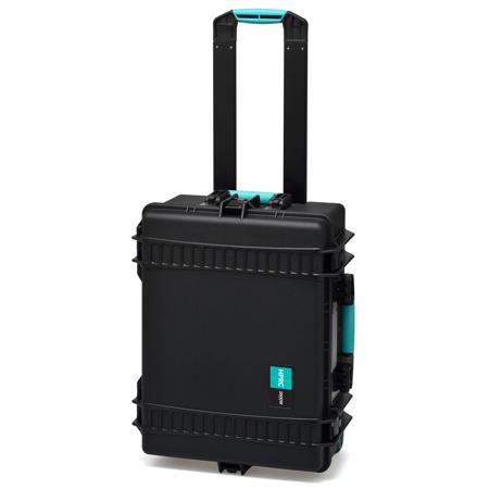 HRPC 2600WBAG Wheeled Resin Hard Case w/ Bag & Dividers, Black with Blue Handle