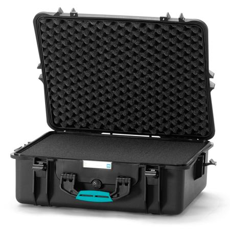 HRPC 2700CUB Resin Hard Case with Cubed Foam, Black with Blue Handle