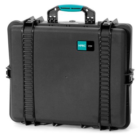 HPRC 2700E Resin Hard Case without Foam, Black with Blue Handle