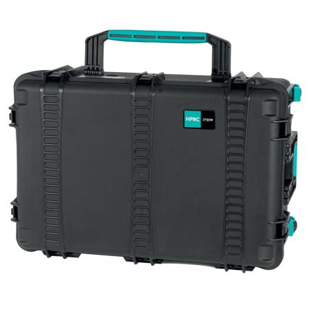 HPRC 2760WCUB Wheeled Resin Hard Case with Cubed Foam, Black with Blue Handle