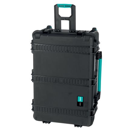 HPRC 2760WCUB Wheeled Resin Hard Case with Cubed Foam, Black with Blue Handle
