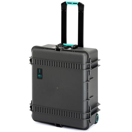 HPRC 2700WE Wheeled Resin Hard Case without Foam, Gray with Blue Handle