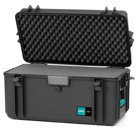 HPRC 4300CUB Resin Hard Case with Cubed Foam, Black with Blue Handle
