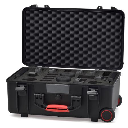 HPRC BAT2550W Wheeled Resin Hard Case with Foam, Black with Red Handle