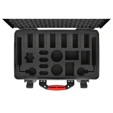HPRC BAT2550W Wheeled Resin Hard Case with Foam, Black with Red Handle