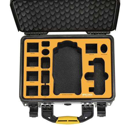 HPRC 2400 Hard Case w/Foam for Autel Evo II 6K/8K Drone, Black w/Yellow Handle