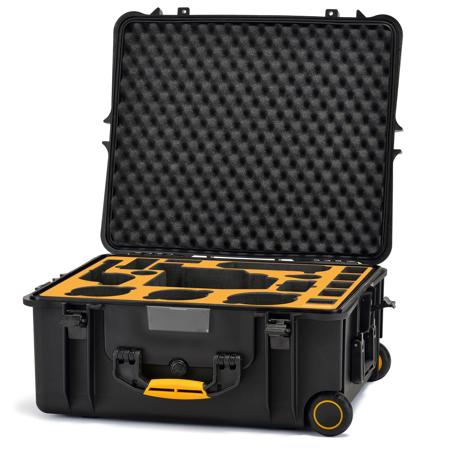 HPRC 2700W Resin Wheeled Hard Case with Foam for Sony FX9, Black w/Yellow Handle