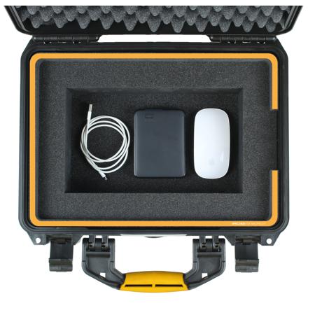 HPRC 2400 Resin Hard Case with Foam for MacBook Pro 15", Black w/Yellow Handle
