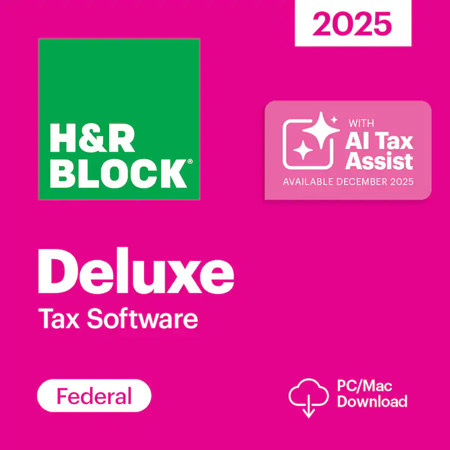H&R Block Deluxe Tax Software 2025 for Windows/Mac, Download