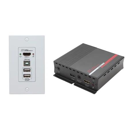 Hall Research EX-VU1 HDMI & USB Single Gang Wall-Plate Extender with Receiver