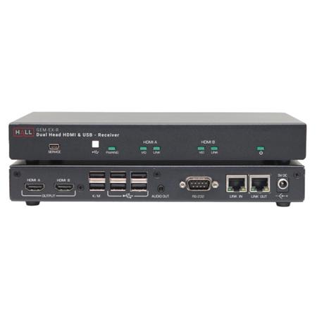Hall Research GEM-EX-R Dual Head 4K HDMI+USB+Audio+RS-232 Receiver w/Daisy-Chain