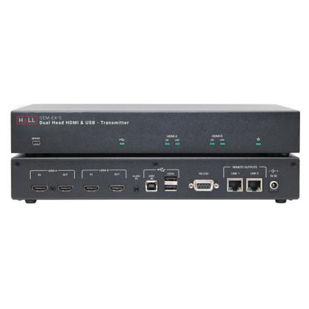 Hall Research GEM-EX-S Dual Head 4KHDMI+USB+Audio+RS-232 Senderw/2-Port Splitter
