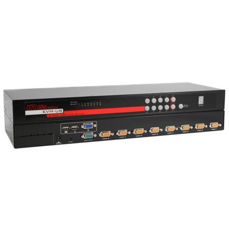 Hall Research KVM-U8 1RU 8 Port VGA USB KVM Switch