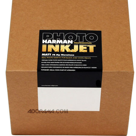 Harman Warmtone Matte Finish Fiber Base MP Professional Fine Art Inkjet Paper, 12 mil, 44"x50' Roll