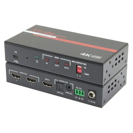 Hall Research SP-HD-2B 2-Channel HDMI Splitter with Analog and Optical Audio Output and 4K Support