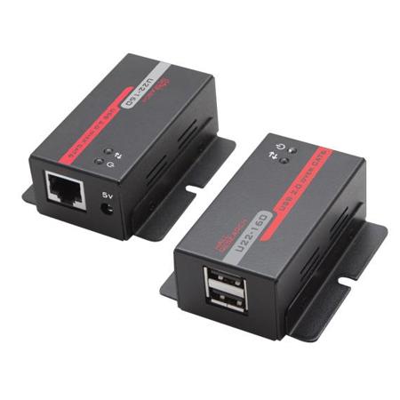 Hall Research U22-160 USB 2.0 over UTP Extender with 2-Port Hub