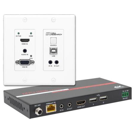 Hall Research UHB-SW2 HDMI/VGA Auto-Switching Wall-Plate Includes HDBaseT