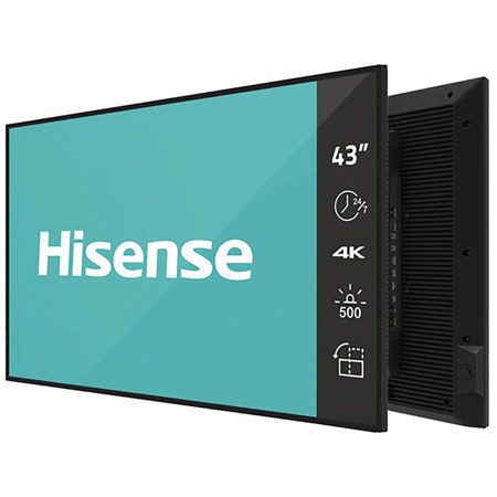 Hisense DM66D Series 43" 16:9 4K Ultra HD IPS DLED Digital Signage Display, Black