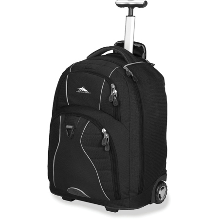 High Sierra Freewheel Wheeled Backpack for 15" Notebook Computers, Black/Black