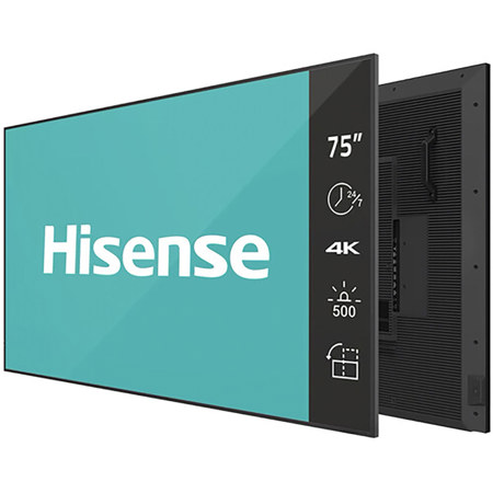 Hisense DM66D Series 75" 16:9 4K Ultra HD IPS DLED Digital Signage Display, Black