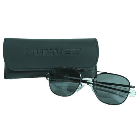 Humvee Gear Humvee 57mm Military Pilot Sunglasses, Gray Lens, Black Frame