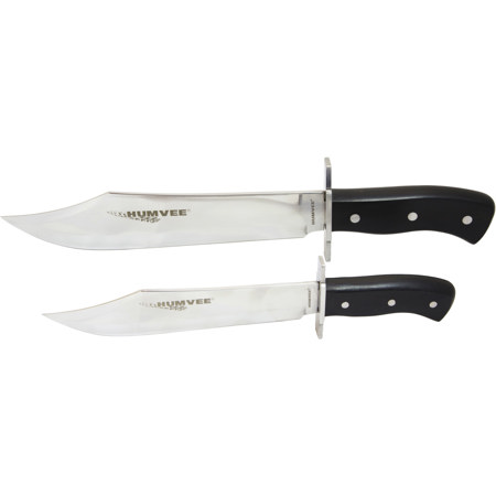 Humvee Gear CampCo Humvee Bowie Knife Set, Set of 2, Black/Silver